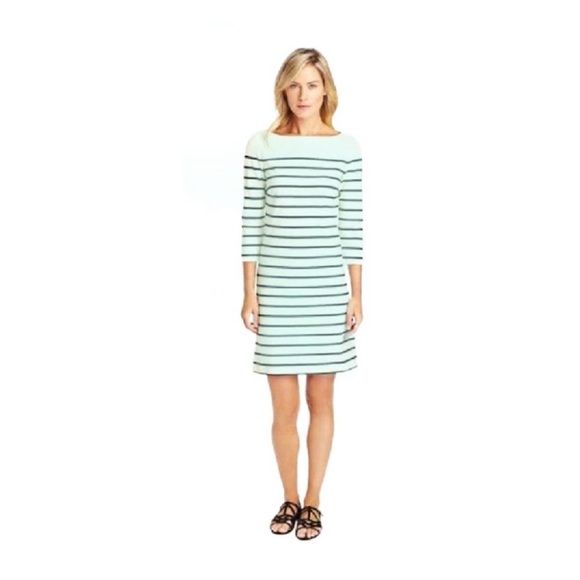 J. McLaughlin Sylvie Dress NWT Blue Glass & Navy French Stripe Size Extra Large - Picture 10 of 11